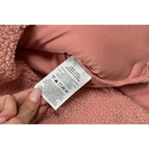 Nike Therma-FIT Pink Pullover Sherpa Hoodie Regular Size M Kid's Polyester - Picture 7 of 8